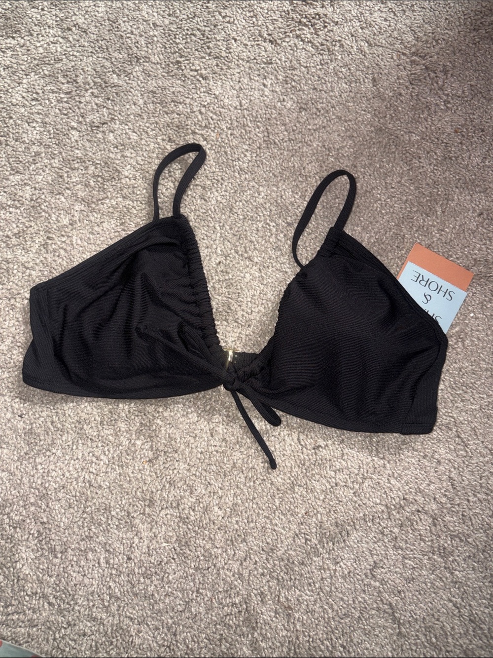 Nwt Shade & Shore Black Bikini Top size L